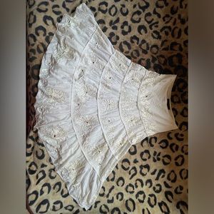 BEADED WHITE FLOWY SKIRT